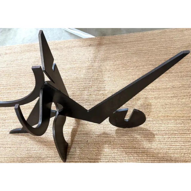 Postmodern Signed Pucci De Rossi Sculptural Blackened Steel Dining Table Base, 1987 For Sale - Image 3 of 18