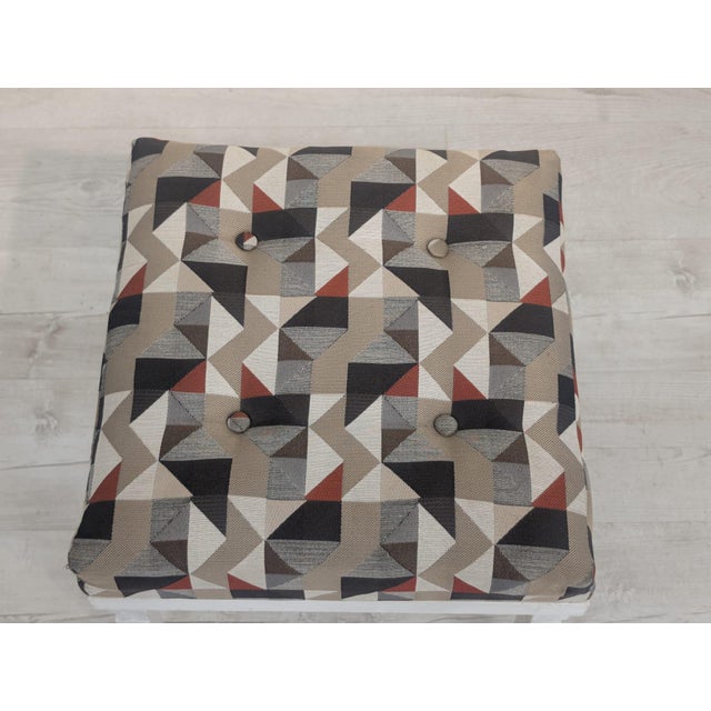 Pouf with Ladder in Grey and Brown For Sale - Image 11 of 13