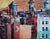 Contemporary Base Defensive Formation by Josh George | Mixed Media Water Tower Cityscape For Sale - Image 3 of 8