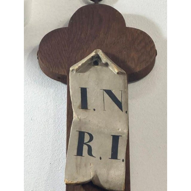Antique Polychrome Wooden Crucifix, 1890s For Sale - Image 11 of 18