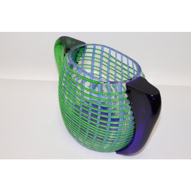 Mid-Century Modern Green and Blue Murano Glass Vase For Sale In New York - Image 6 of 13