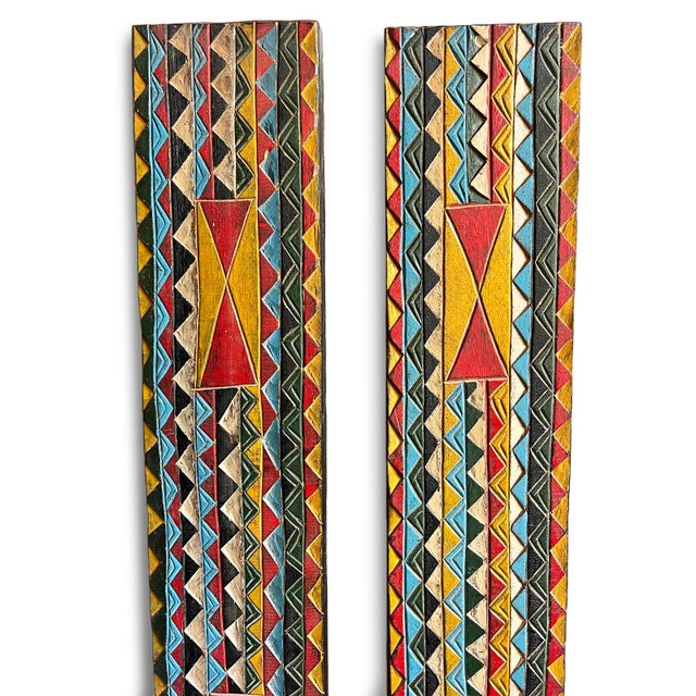 Pair of Vintage Amhara Painted Panels For Sale - Image 4 of 5