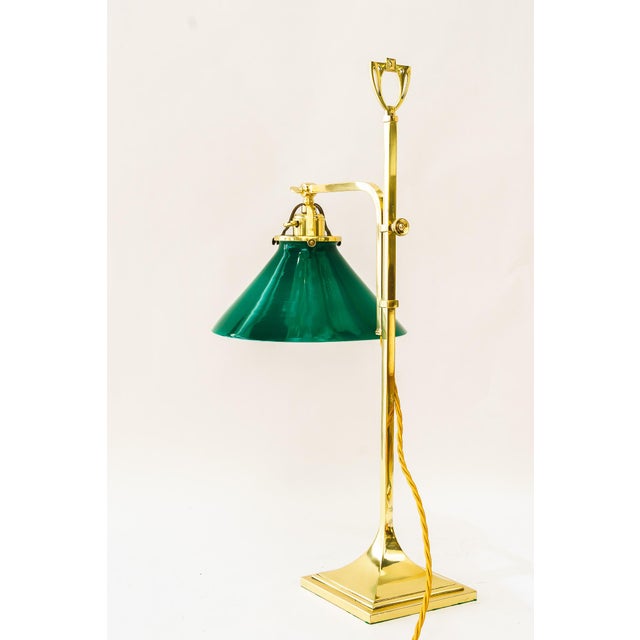 Adjustable Table Lamp with Original Opal Glass Shade, 1920s For Sale - Image 15 of 15