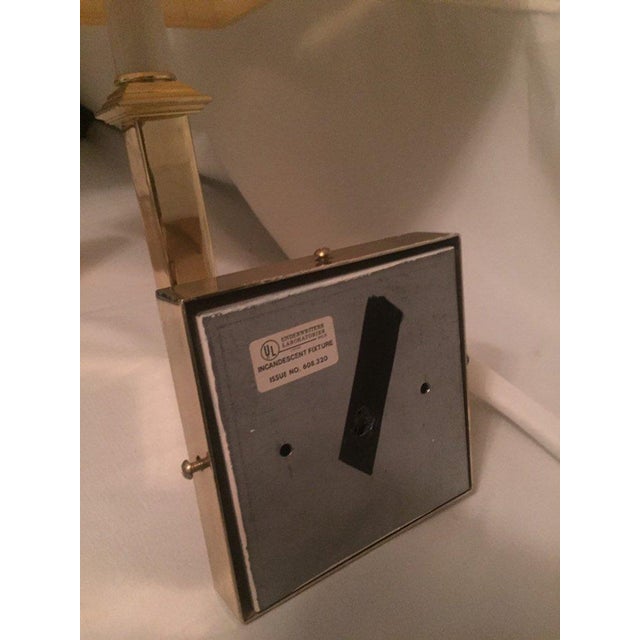 Vintage Modern Square Arm Wall Lamps Heavy Brass in the Style of Karl Springer - a Pair For Sale - Image 11 of 12