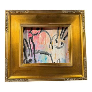 Contemporary Hunt Slonem Bunnies Repro Print, Framed For Sale