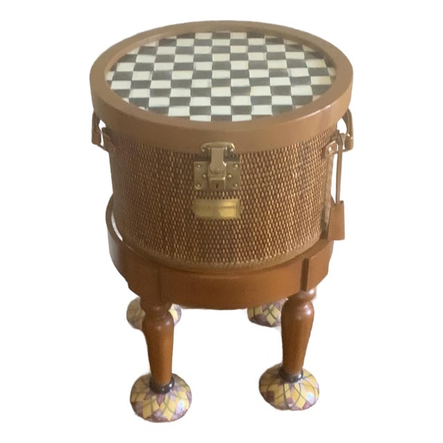 1990s Mackenzie Childs Courtney Check Side Table For Sale