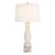 Chapman & Myers by Visual Comfort Signature Contemporary Balustrade Table Lamp in Alabaster with Linen Shade For Sale