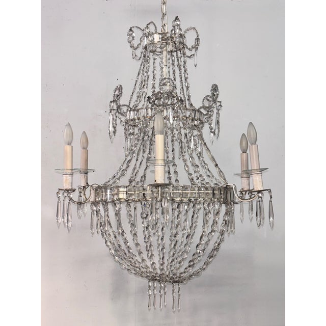 Early 19th Century French Crystal Cut Glass Candle Chandelier For Sale - Image 4 of 9