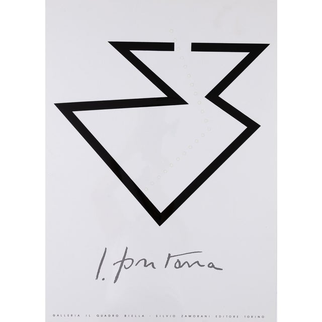 Lucio Fontana, Concetto Spaziale Nero, Original Signed Silkscreen Poster For Sale