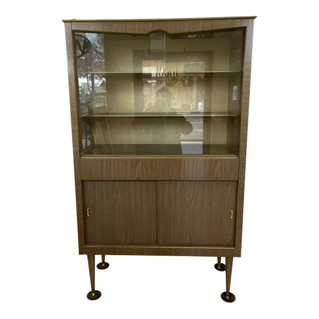 Vintage Mid Century Modern Bar Unit Shelf For Sale