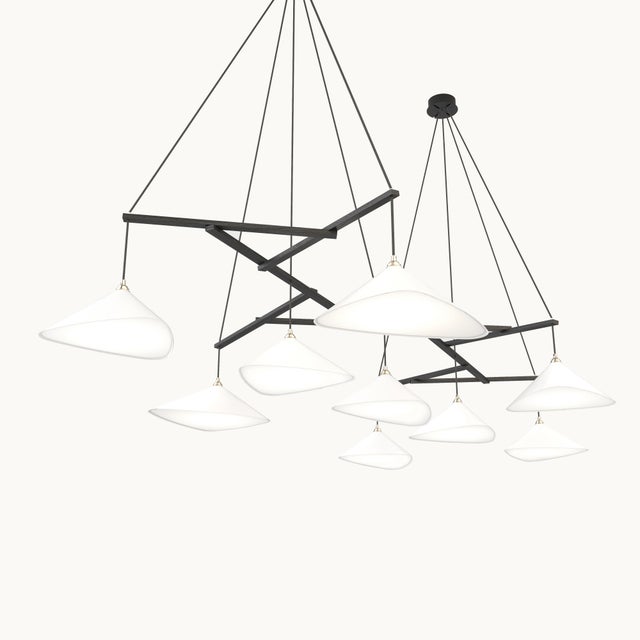 Emily Group of Nine in Semi Matte Paint Pendant from Moss Objects For Sale - Image 6 of 11