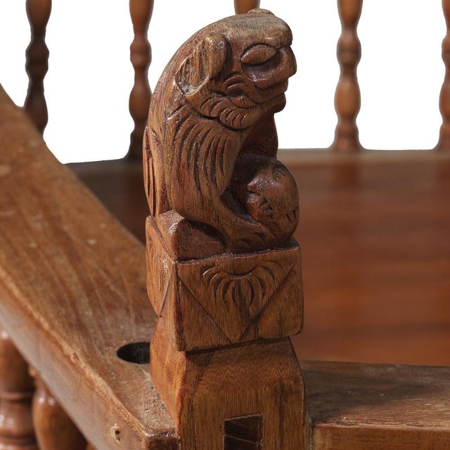 Rocking Cradle in Carved Wood For Sale - Image 3 of 6