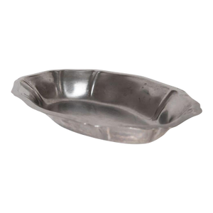 Vintage Adorned Oval Stainless Steel Dish