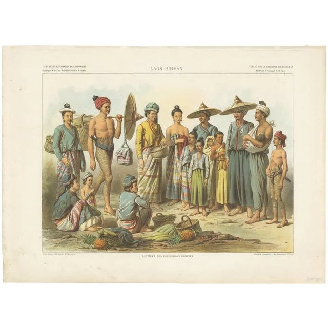 Francis Garnier, Lao and Burmese People, 1873, Lithograph on Paper For Sale - Image 6 of 6