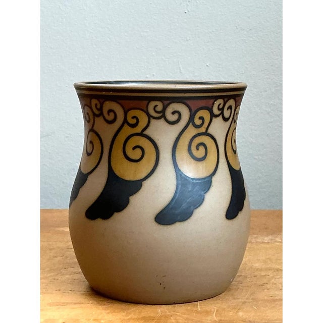 Vintage Swirl Motif Ceramic Vase For Sale - Image 9 of 12
