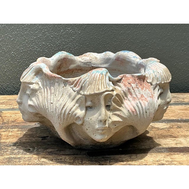 Vintage Ceramic Face Motif Bowl For Sale - Image 16 of 17