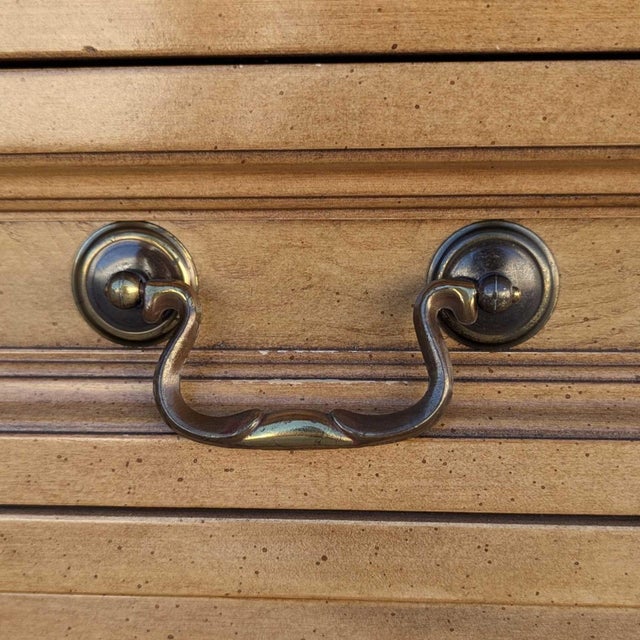 Vintage Buffet Cabinet • Solid Wood Sideboard • 1970s Storage Cabinet • Traditional Credenza • Entryway or Dining Roo... For Sale - Image 9 of 18