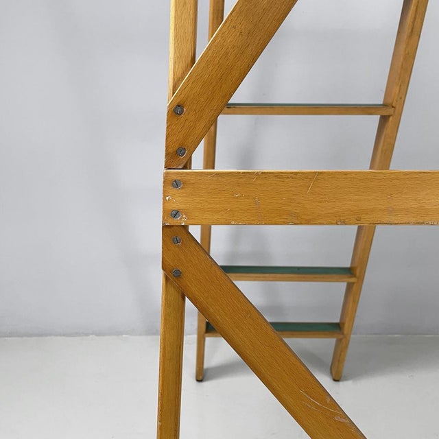 Mid-Century Modern Italian Wooden Ladder by Fabbrica Scale Alberti, 1960s For Sale - Image 12 of 18