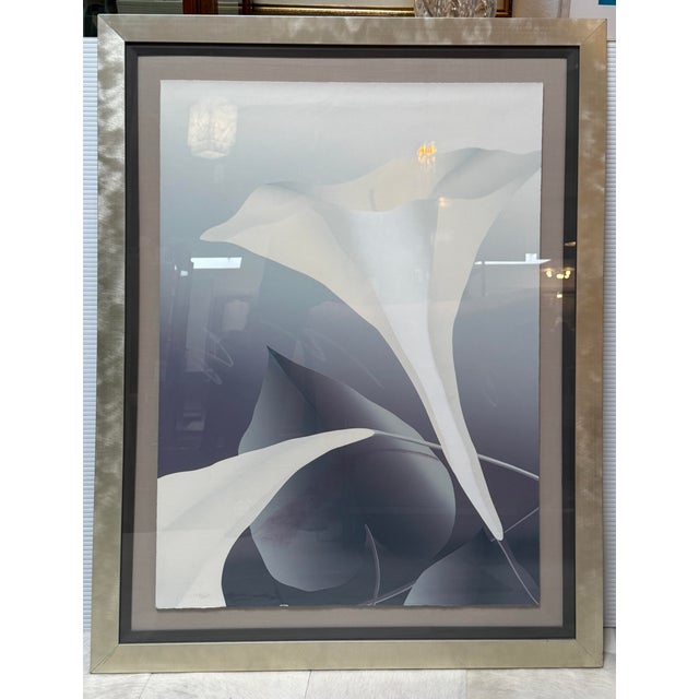 Silver Nancy Denison Harlequin Calla Lily Signed Serigraphs, Set of Two For Sale - Image 8 of 12