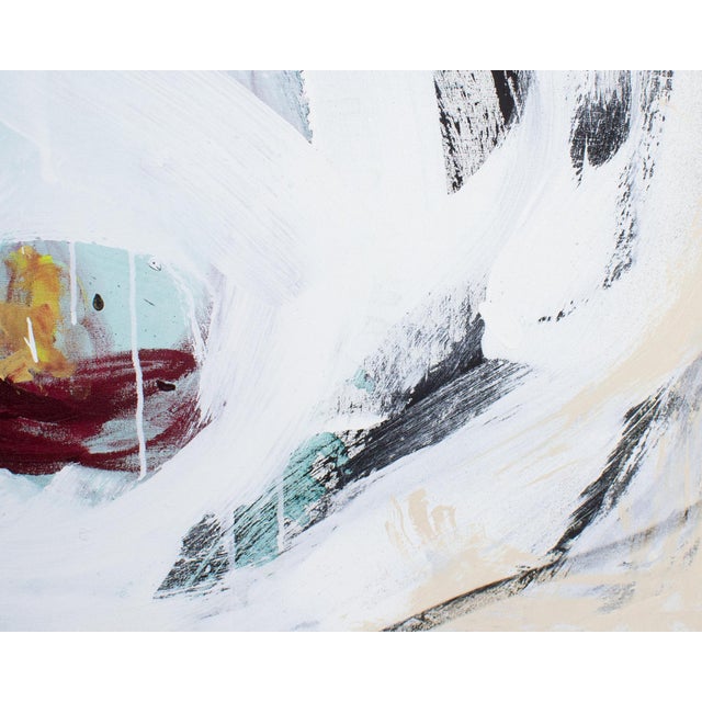 Textile White Tree Kimono” Abstract Acrylic and Enamel on Canvas Painting by Martha Kaplan For Sale - Image 7 of 8