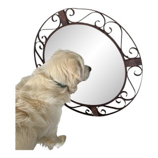 Hand Forged Wrought Iron Mirror For Sale