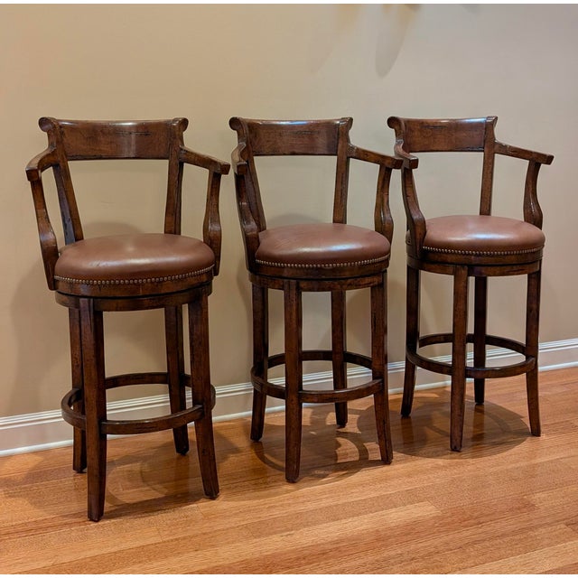 Handsome set of bar stools made by the Alder & Co in Bakersfield, CA