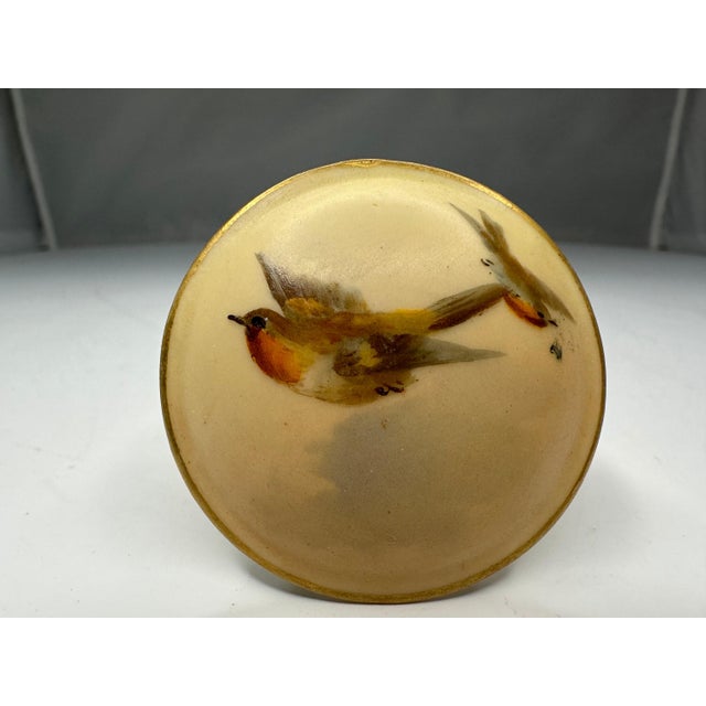 Royal Worcester Blush Ivory Miniature Pot for your consideration. The small, lidded pot measures approx. 1 1/2 inches tall...
