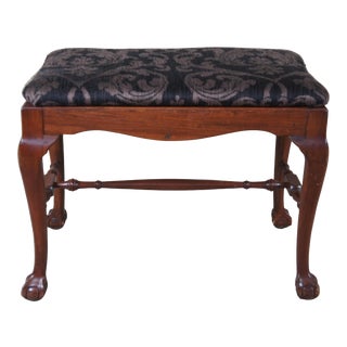 Chippendale Style Ball & Claw Vanity Stool For Sale