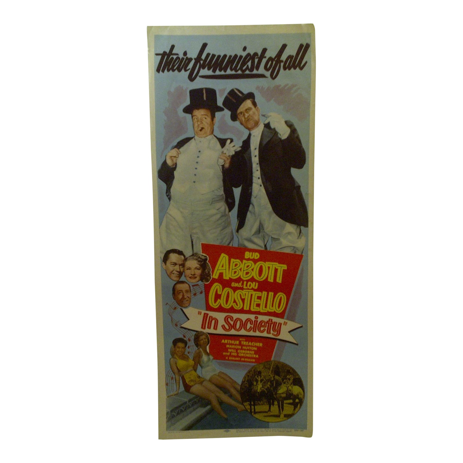 Vintage Movie Poster Bud Abbott And Lou Costello In Society 1953