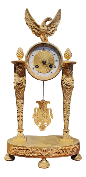 French Gilt Bronze Clock, 1800s