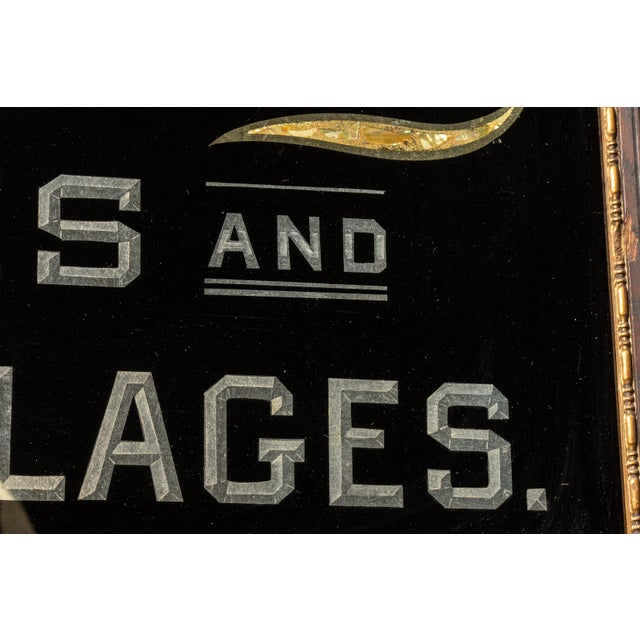 Wood 1920s Sanford's Inks and Mucilages Glass Sign For Sale - Image 7 of 7