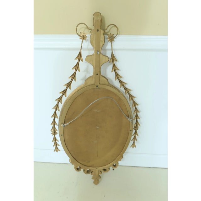 Metal Gold Framed Adam Style Wall Mirror - 20 x 41 For Sale - Image 7 of 9