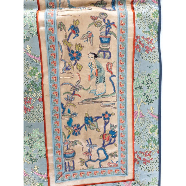19th Century Chinese Silk Embroidered Forbidden Stitch Panel For Sale In New York - Image 6 of 9