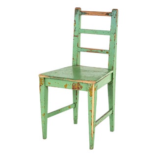 Swedish Green Wood Chair For Sale