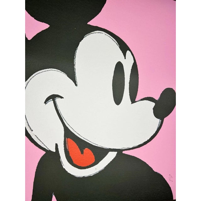 1986 Carnegie Museum of Art After Andy Warhol "Mickey Mouse" Lithograph Portrait signed numbered print, stamp...