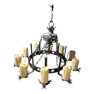 Vintage Late 20th Century Medieval Styled Chandelier For Sale