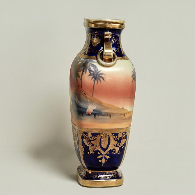 Antique Pair of Noritake Komaru Orientalist Vases For Sale - Image 11 of 17