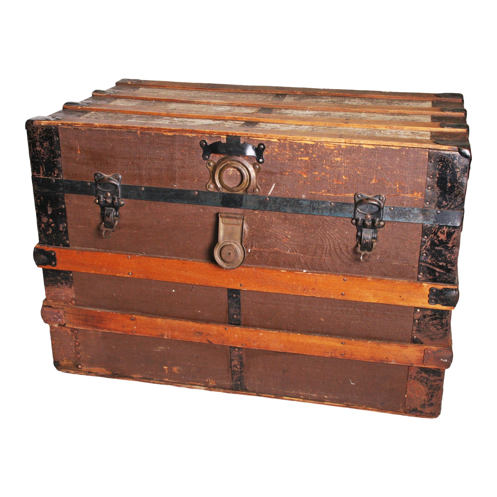 Vintage Rustic Brown Wood Steamer Trunk | Chairish Vintage Rustic Brown Wood Steamer Trunk | Chairish