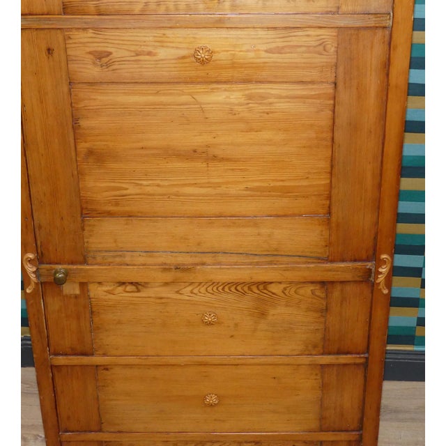 Tall Antique Biedermeier Wooden Pantry Cupboard For Sale - Image 13 of 18