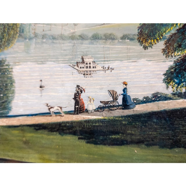 19th Century English Victorian Exquisite Gouache Landscape Painting of Park Setting For Sale - Image 13 of 18