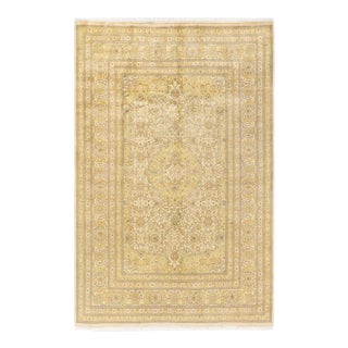 Mogul, One-of-a-Kind Hand-Knotted Area Rug - Ivory, 6' 1" x 9' 2" For Sale
