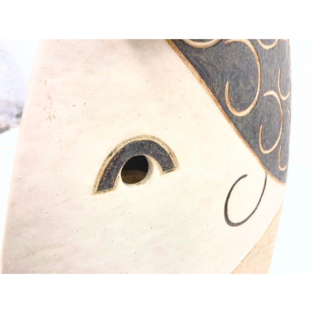 Blue Sculptural Studio Ceramic Table Lamp, 1980s For Sale - Image 8 of 18