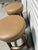 Modern Pair of Swivel Bar Stools With Beige Leather Seats by Mikhail Darafeev, 20th Century For Sale - Image 3 of 6