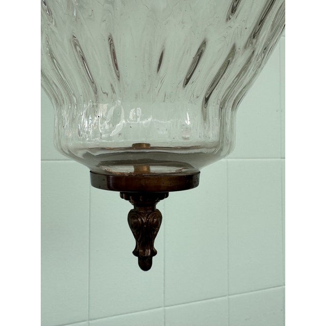 Vintage Glass and Brass Lantern Chandelier, 1960s For Sale - Image 11 of 14