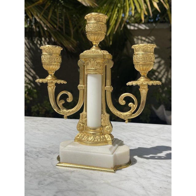 Fireplace Trim in Marble and Bronze, Set of 3 For Sale - Image 12 of 13