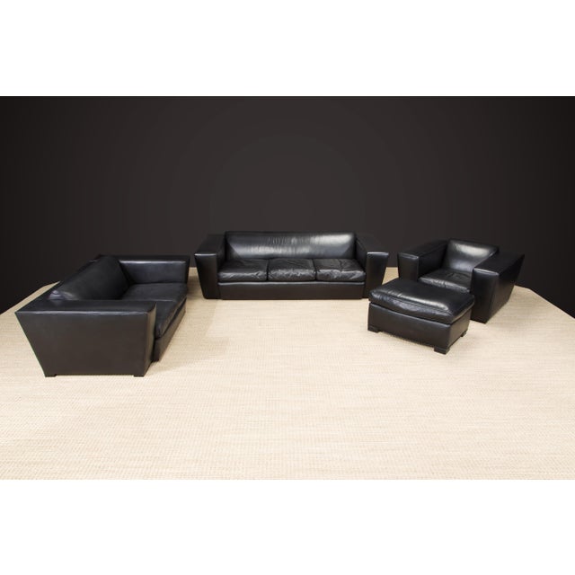 This incredible Paul Frankl attributed 'Speed' full living room suite is comprised of a three-seat sofa, a 2-seat sofa,...