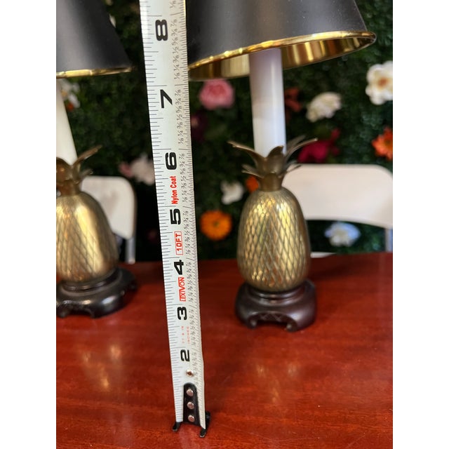 Vintage Pair of Petite Brass Pineapple Lamps For Sale In Atlanta - Image 6 of 9