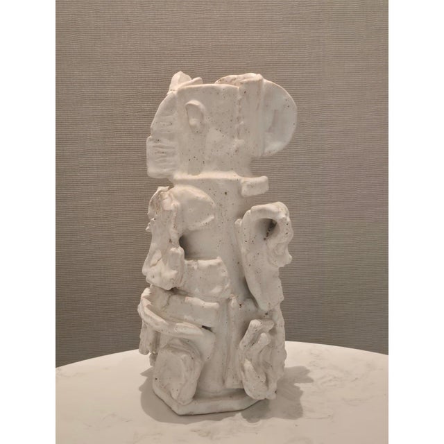 White Las Meninas #1 — Sculptural Ceramic Vase by Diane Grant For Sale - Image 8 of 11