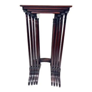 Set of 4 Antique Edwardian Quality Mahogany Nesting Tables For Sale
