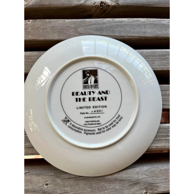 Franklin Mint the House of Erte Collectors Porcelain Plate "The Beauty and the Beast". Circa 1990s For Sale In Miami - Image 6 of 7